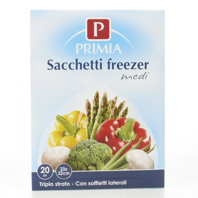 Sacchetti Freezer Medi 23x32 Cm Primia 20 Pezzi