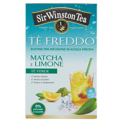 Tè Verde Freddo Matcha E Limone Sir Winston Tea g 45, 18 Buste